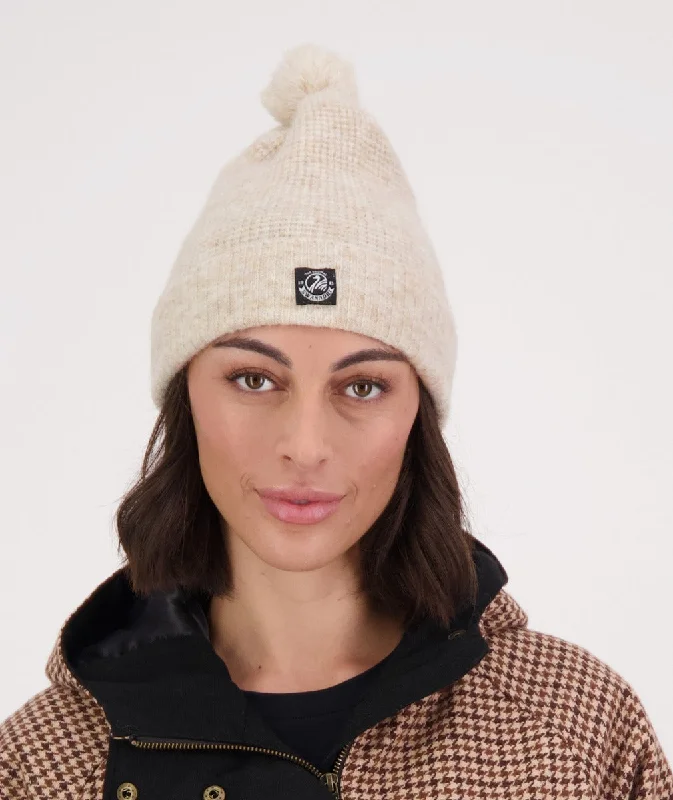 Swanndri - Hutton Turn Up Bobble Beanie - Sandshell