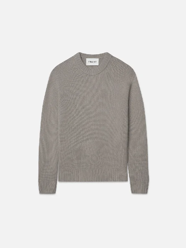 Cashmere Crewneck Sweater -- Stone Beige