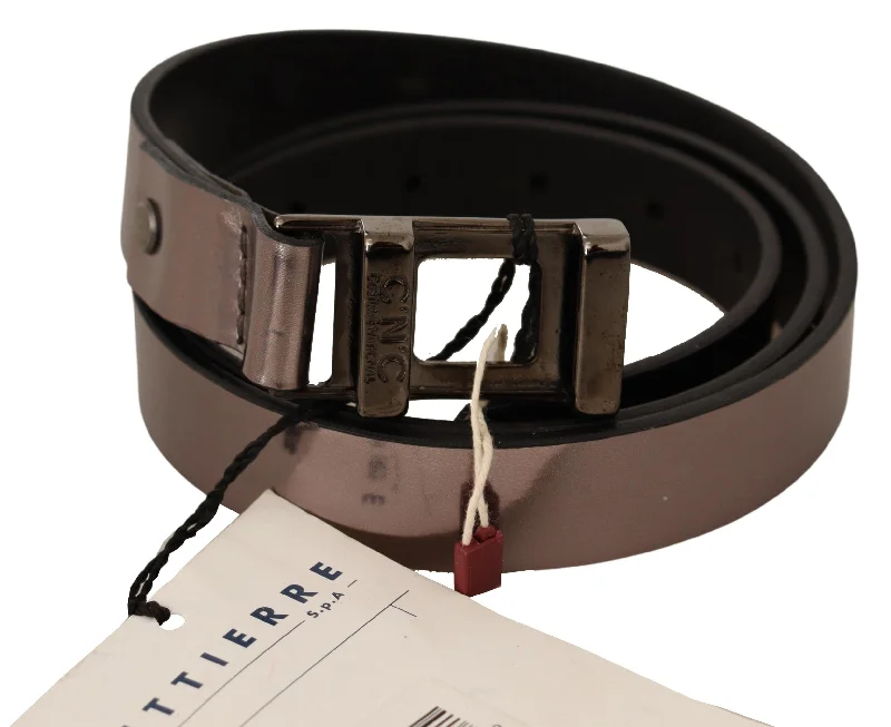 Costume National Metallic Leather Buckle Women's Belt